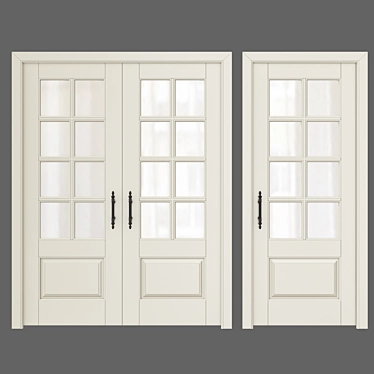 Elegant Classic Interior Doors 3D model image 1 