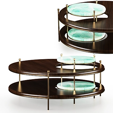 Luxury Byron Walnut Center Table 3D model image 1 