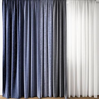  Elegant Drapery Curtain 3D model image 1 