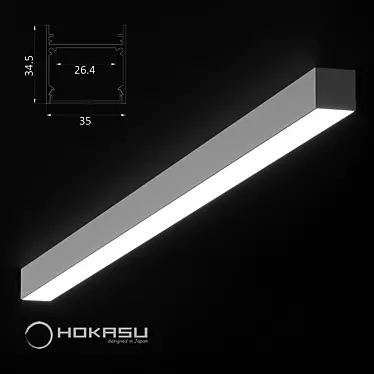 Sleek Linear Lamp: HOKASU S35 3D model image 1 