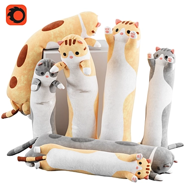 Adorable Cat Plush Toy 3D model image 1 