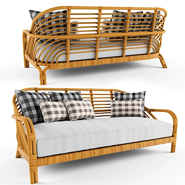 Edgewater Rattan Sofa - Serena & Lily 3D model image 1 