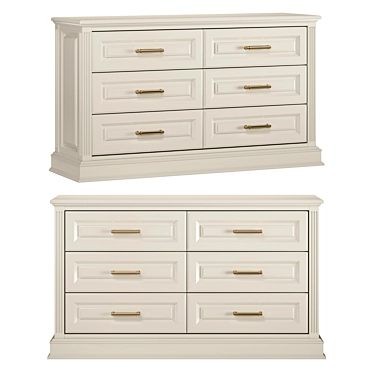 Elegant 6-Drawer Dresser - Anna 3D model image 1 