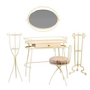 Elegant Shanel Ivory Furniture Set 3D model image 1 