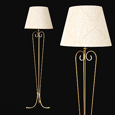Elegant Beige Floor Lamp 3D model image 1 