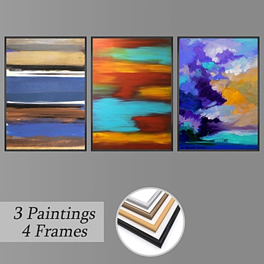 Eclectic Wall Art Set 3D model image 1 