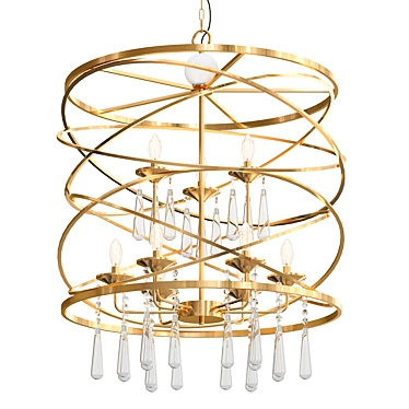 Elegant 9-Light Pendant Chandelier 3D model image 1 