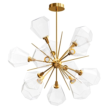 Modern Starburst LED Chandelier 3D model image 1 