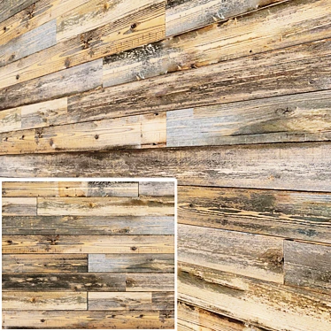 Vintage Gray Cladding: Reclaimed Mill Board 3D model image 1 