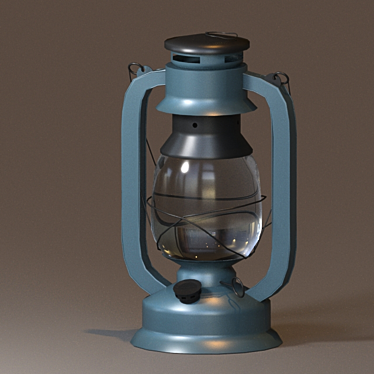 Vintage Soviet-Style Kerosene Lamp 3D model image 1 