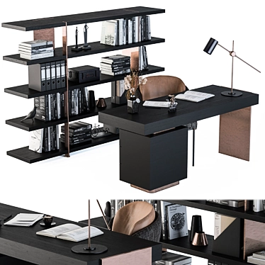 Modern Design Minotti Carson Writing Table 3D model image 1 