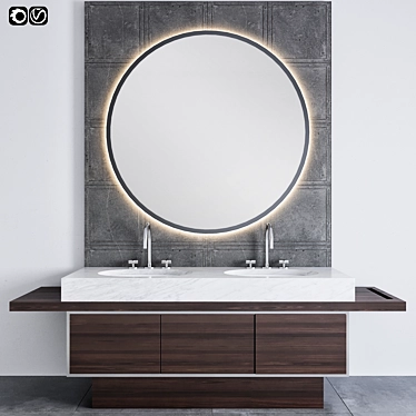 Modern Bathroom Furniture Set 3D model image 1 