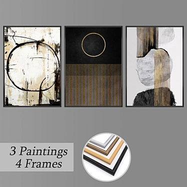 3-Piece Wall Art Set with Multiple Frame Options 3D model image 1 