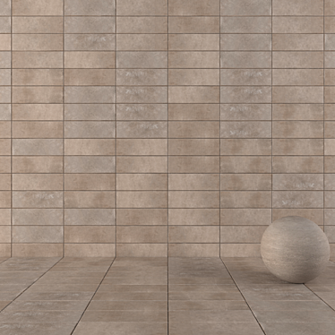 Suite Gray Concrete Wall Tiles 3D model image 1 