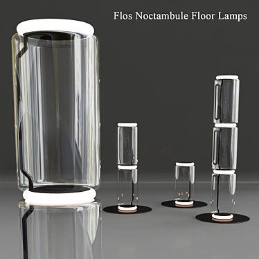 Noctambule Floor Lamps: Elegant Design, Adjustable Heights 3D model image 1 