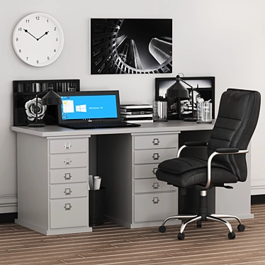 Modern Office Furniture Set 3D model image 1 