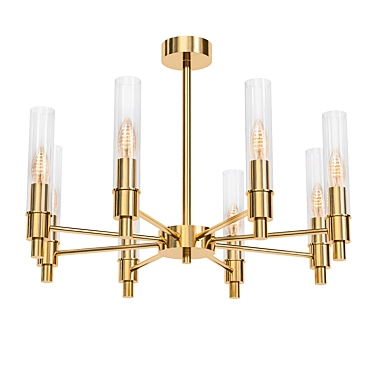 Gilded Seafrosted Chandelier 3D model image 1 