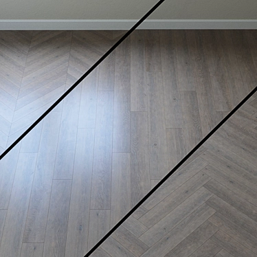 Elegant Oak Chevron Parquet Flooring 3D model image 1 