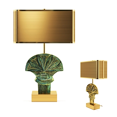 Sleek Assouan Brass Table Lamp 3D model image 1 