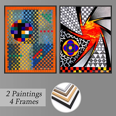 Modern Wall Art Set with Multiple Frames 3D model image 1 