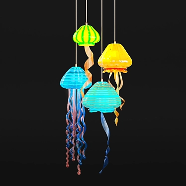 Vibrant Jellyfish Pendant: A Colorful Delight 3D model image 1 