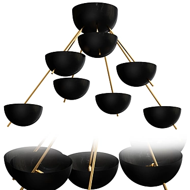 Italian Sputnik Chandelier: Midcentury Stilnovo Design 3D model image 1 