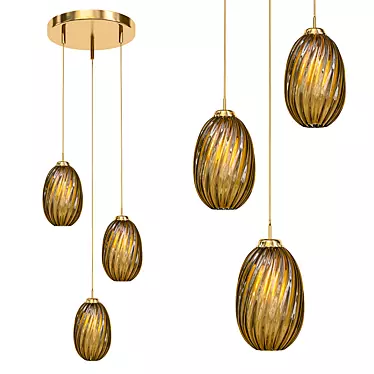 Elegant Reccagni Angelo Ceiling Light 3D model image 1 