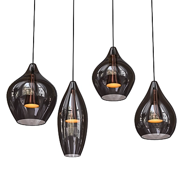 Modern Glass Black Pendant Light 3D model image 1 