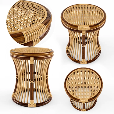 Eco-friendly Rattan Side Table 3D model image 1 