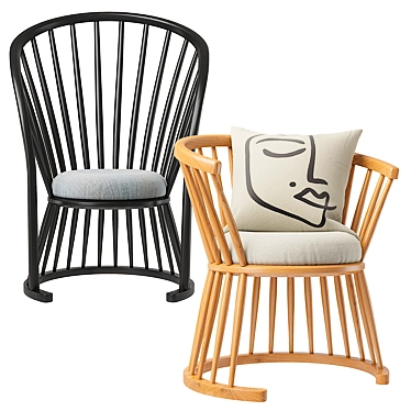 Raggi AM.PM - Designer Chairs by Emmanuel Gallina 3D model image 1 