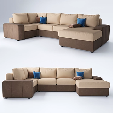 Born Hoff: Corner Sofa-Bed 3D model image 1 