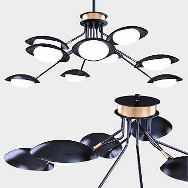 Modern Black LED Chandelier: Scan 12.5 3D model image 1 