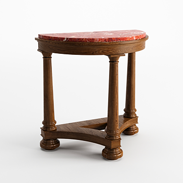 Elegant D-End Table: Demi-Lune Design 3D model image 1 