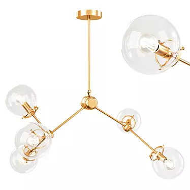 Elegant Brass Pendant Light 3D model image 1 