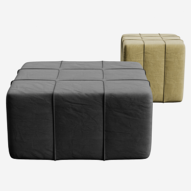 Versatile Square Pouf 40x40x40cm 3D model image 1 