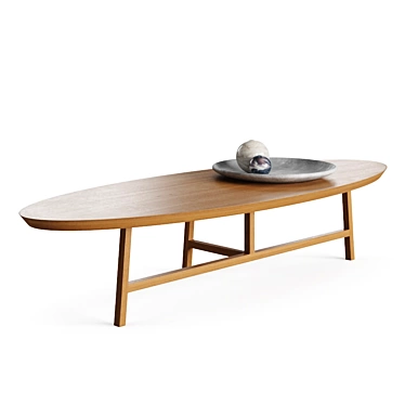 Elegant 754o Trio Oval Coffee Table 3D model image 1 