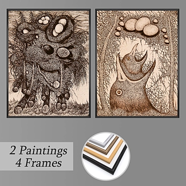 Contemporary Wall Art Set 3D model image 1 