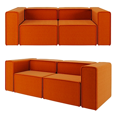 Modular Sofa Metropolis: L mandarine 3D model image 1 