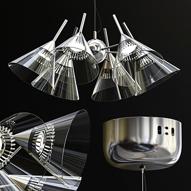 Modern LED Cone Pendant Chandelier 3D model image 1 