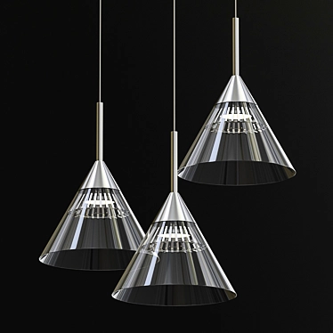 Modern Chrome Cone Pendant Light 3D model image 1 