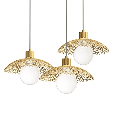 Elegant Metal Pendant Light - KAIA 3D model image 1 