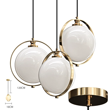 Gilded Globe Pendant Lights 3D model image 1 
