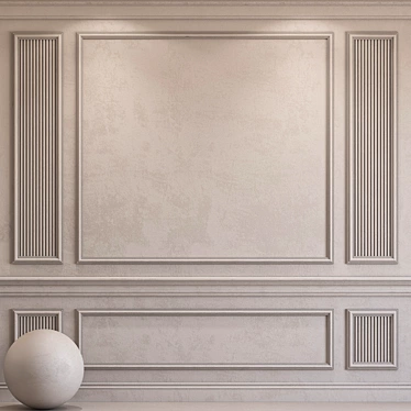 Silver Gray Decorative Plaster with Molding 3D model image 1 