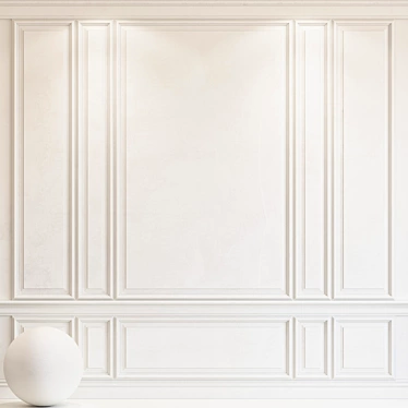 Elegant Plaster Molding: Pantone 11-4201 3D model image 1 