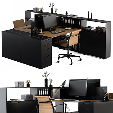 Modern Office Furniture Set 3D model image 1 