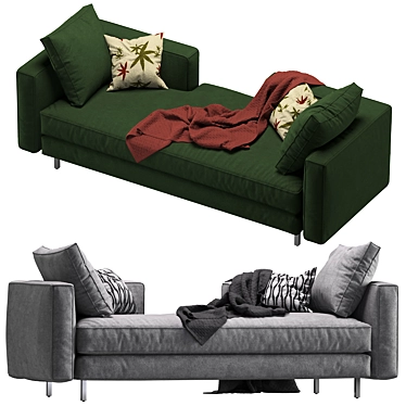 Elegant Hunter Lounge Sofa 3D model image 1 