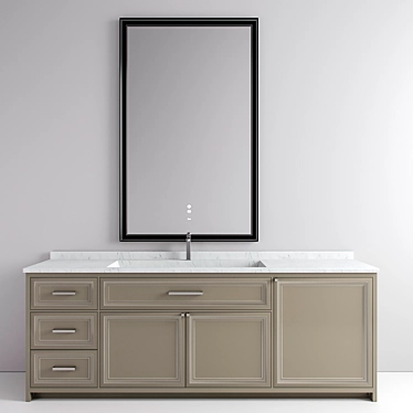 Modern Gray Bathroom Furniture 3D model image 1 