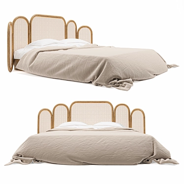 Elegant Rattan Bed - MB4 3D model image 1 