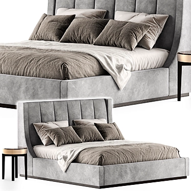 Elegant Longhi Kubrick Bed 3D model image 1 