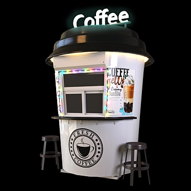 Modern Coffee Shop Interior 3D model image 1 